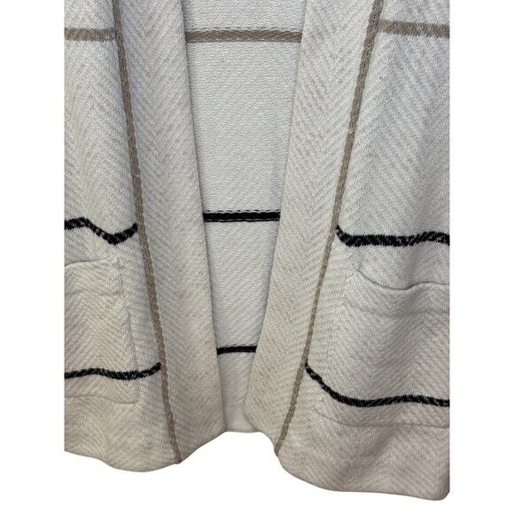 Not For Sale Nic+Zoe Cardigan Women X Small Beige Striped Open Preppy Cabin - Picture 5 of 10